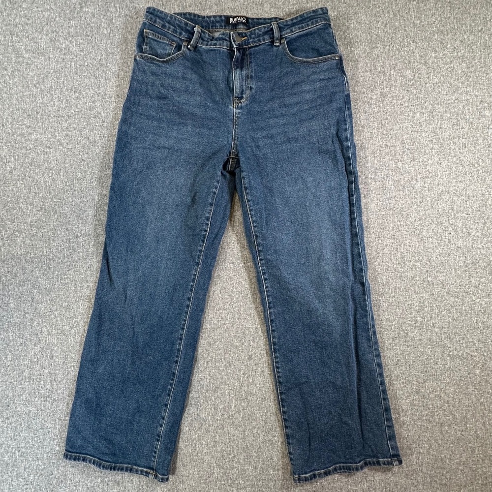 Buffalo Jeans Women 12 Straight Leg Blue High Rise Stretch Denim David Bitton